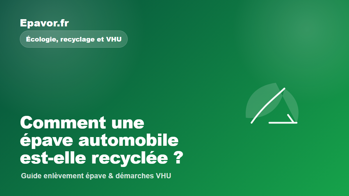 Comment une épave automobile est-elle recyclée - guide Epavor pour véhicule hors d’usage