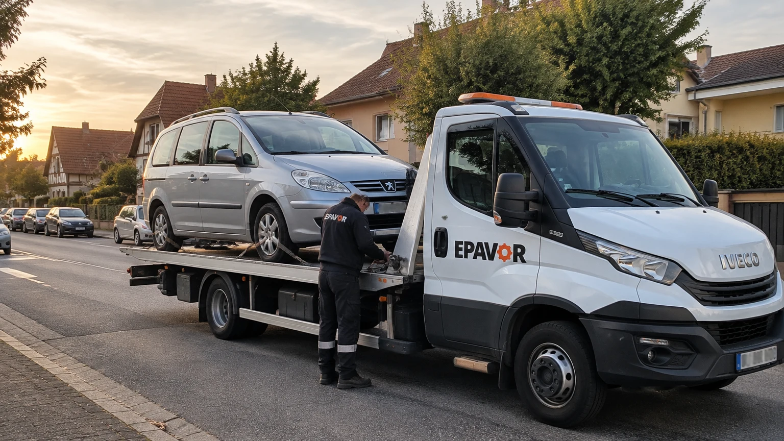 Illustration d’un enlèvement d’épave à Achenheim avec une dépanneuse — service d’épaviste.