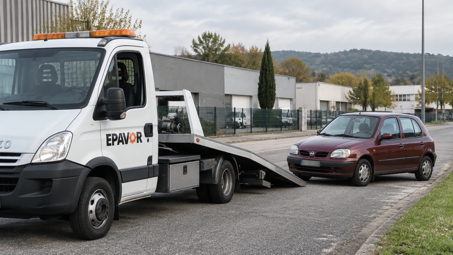 Illustration d’un enlèvement d’épave à Artix avec une dépanneuse — service d’épaviste.