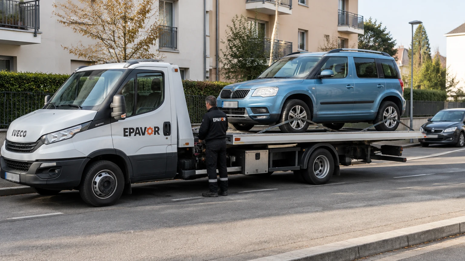 Illustration d’un enlèvement d’épave à Auxerre avec une dépanneuse — service d’épaviste.