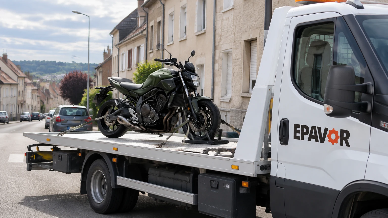 Illustration d’un enlèvement d’épave à Briey avec une dépanneuse — service d’épaviste.