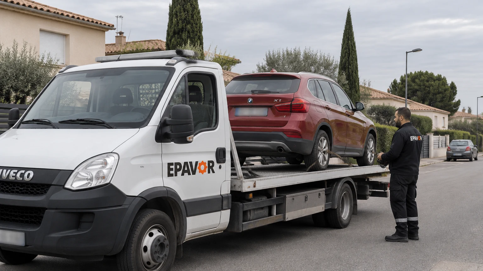 Illustration d’un enlèvement d’épave à Cabannes avec une dépanneuse — service d’épaviste.