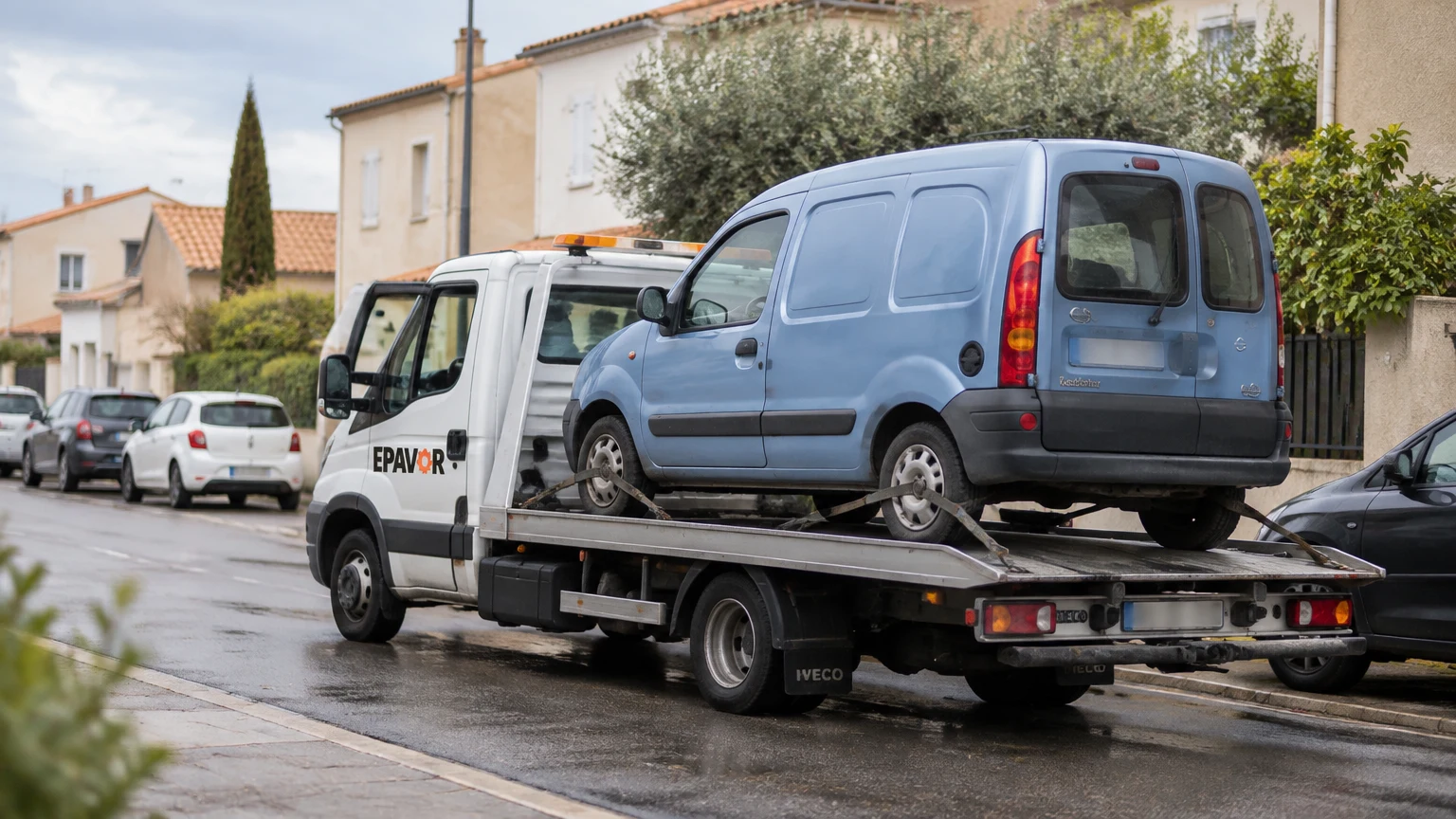 Illustration d’un enlèvement d’épave à Cers avec une dépanneuse — service d’épaviste.