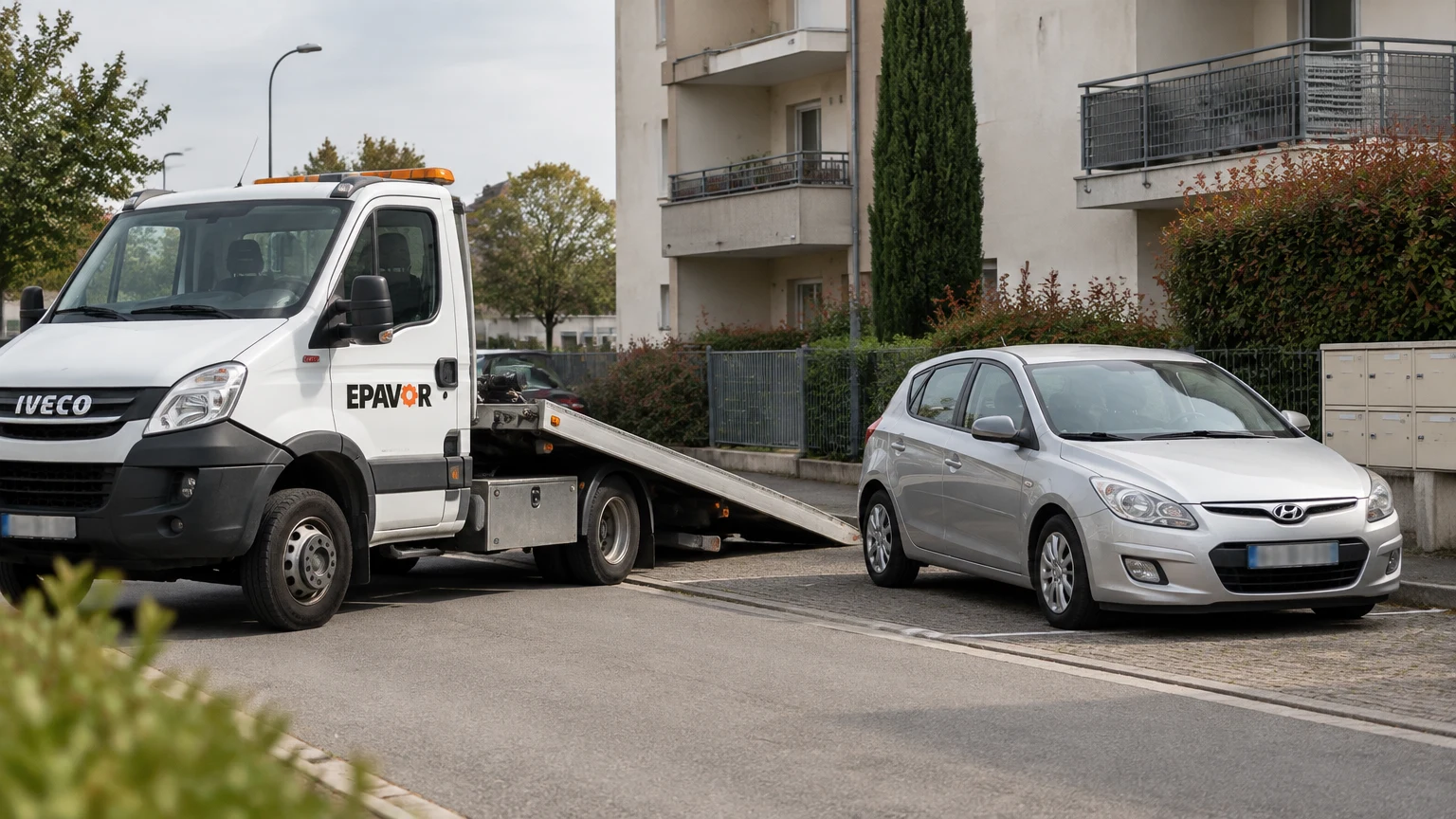 Illustration d’un enlèvement d’épave à Colayrac-Saint-Cirq avec une dépanneuse — service d’épaviste.