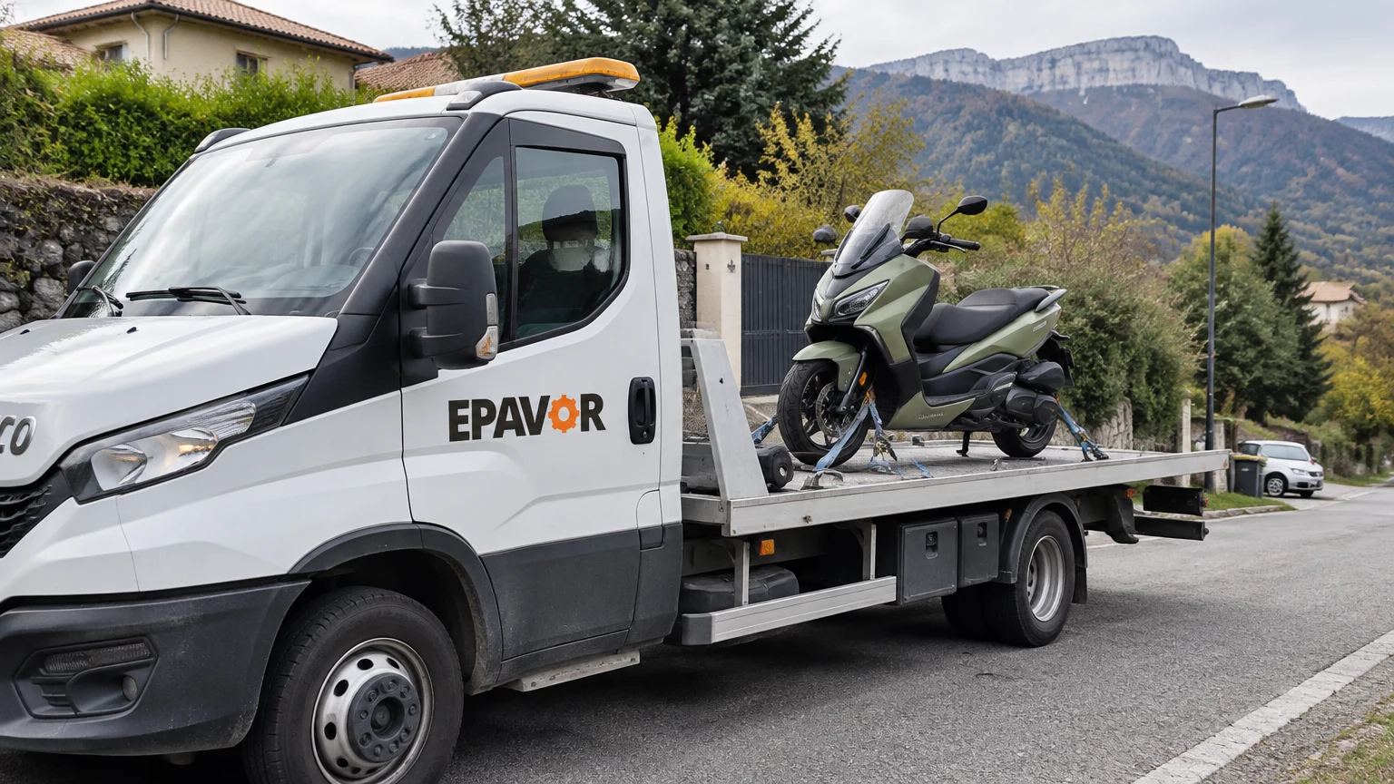 Illustration d’un enlèvement d’épave à Corenc avec une dépanneuse — service d’épaviste.