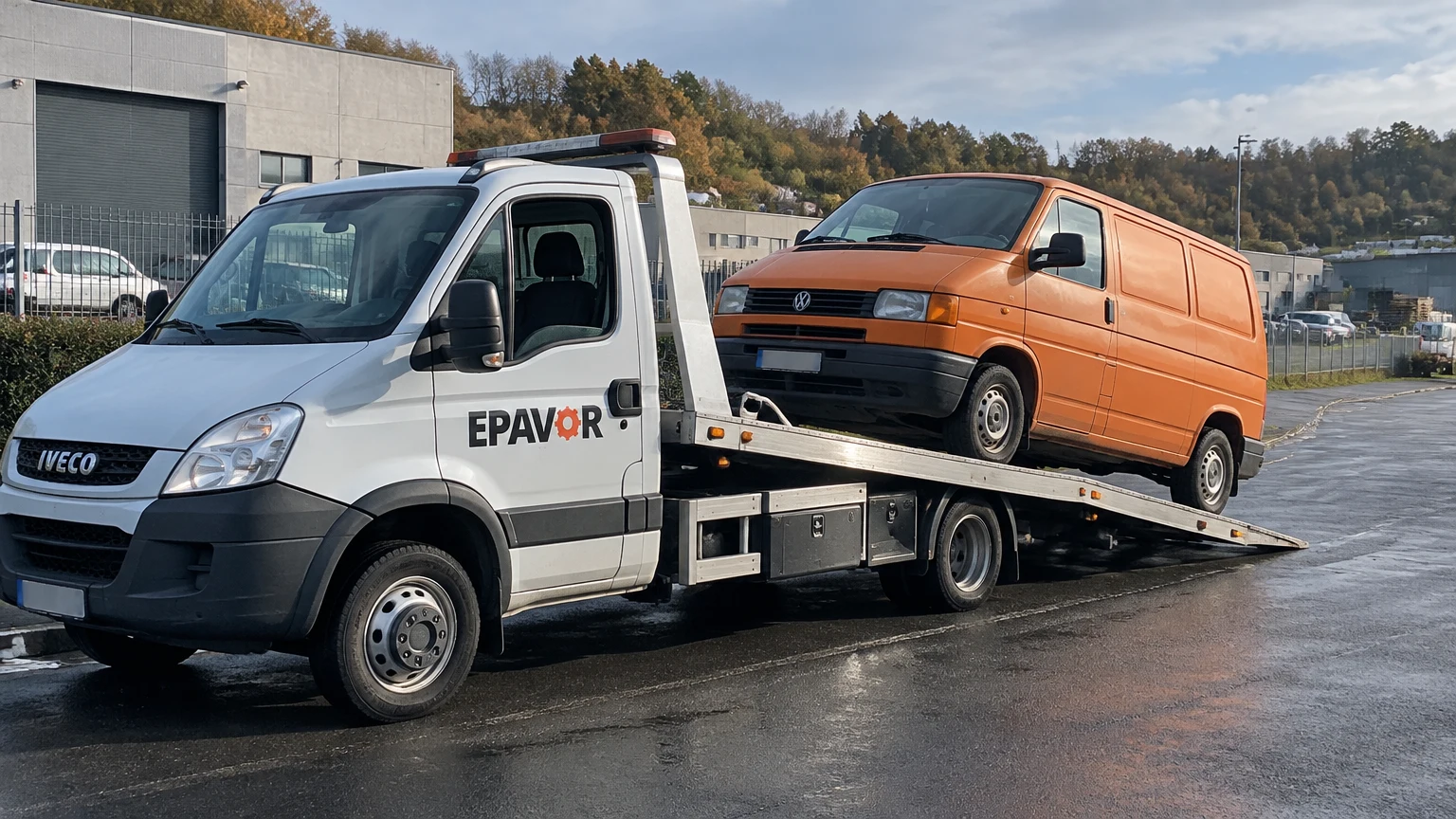Illustration d’un enlèvement d’épave à Coulounieix-Chamiers avec une dépanneuse — service d’épaviste.