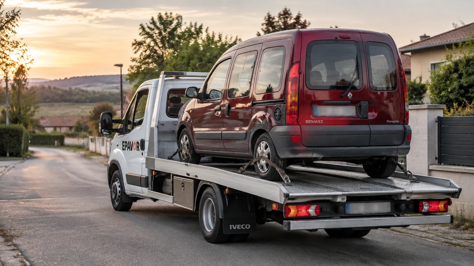 Illustration d’un enlèvement d’épave à Estrablin avec une dépanneuse — service d’épaviste.