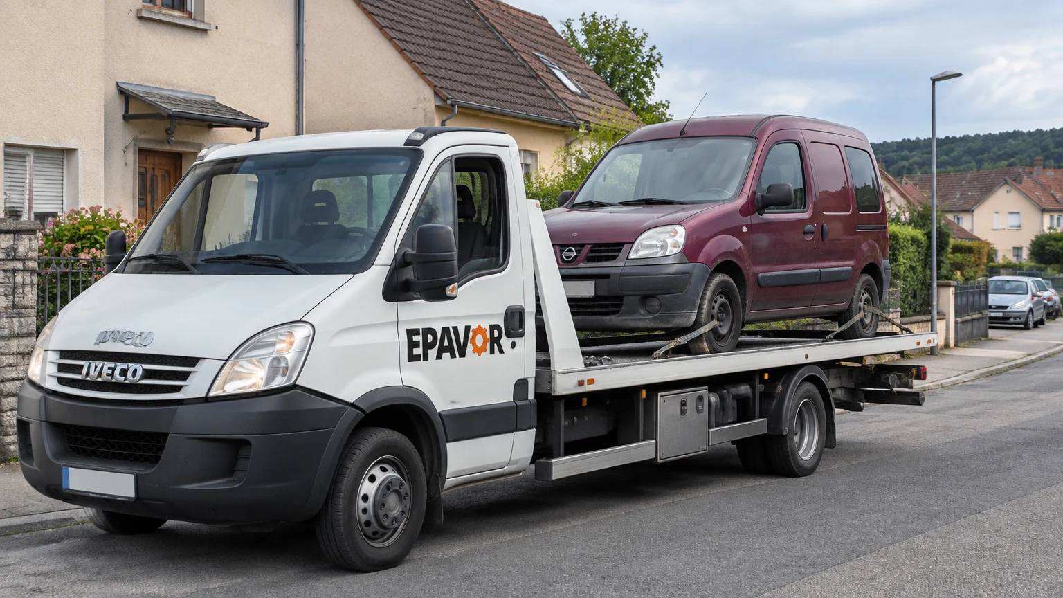 Illustration d’un enlèvement d’épave à Grosbliederstroff avec une dépanneuse — service d’épaviste.