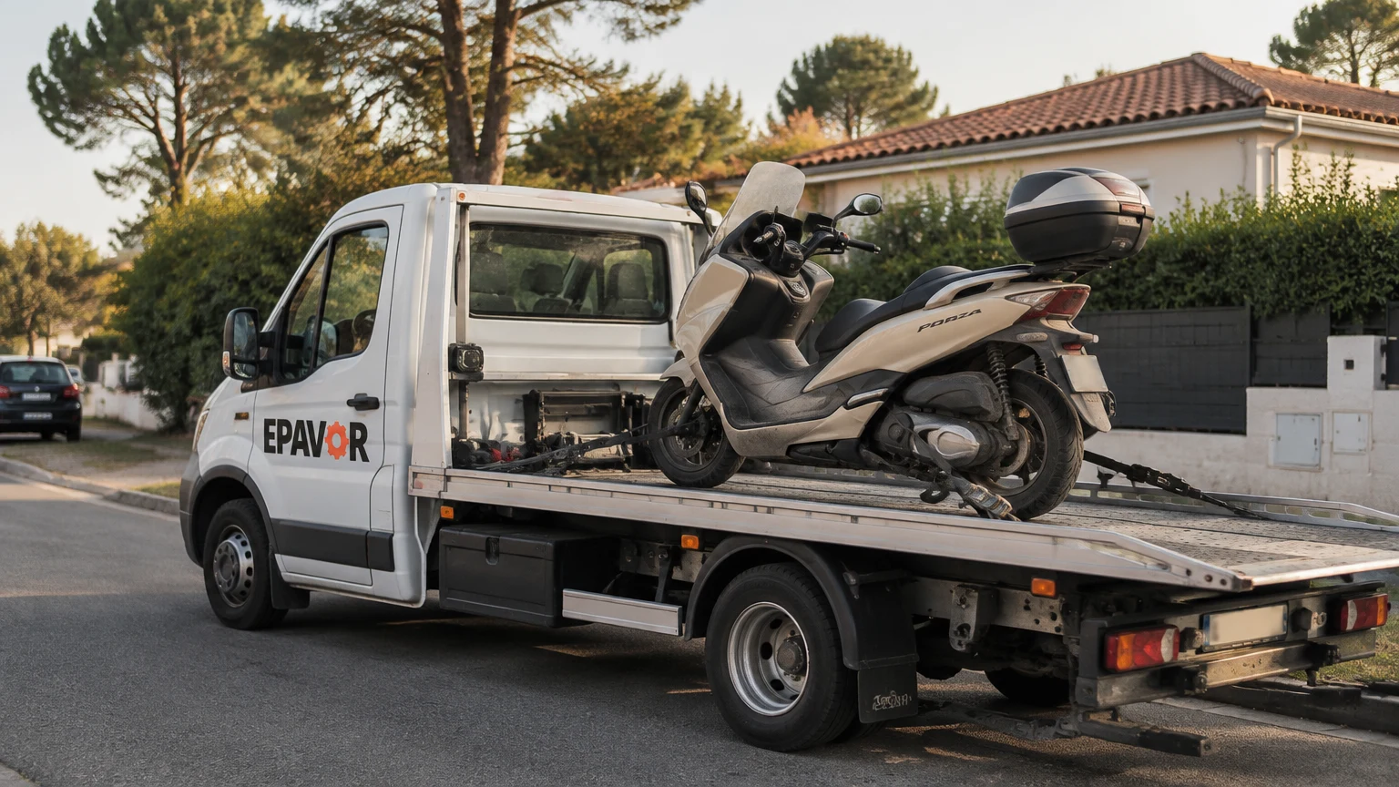 Illustration d’un enlèvement d’épave à Gujan-Mestras avec une dépanneuse — service d’épaviste.