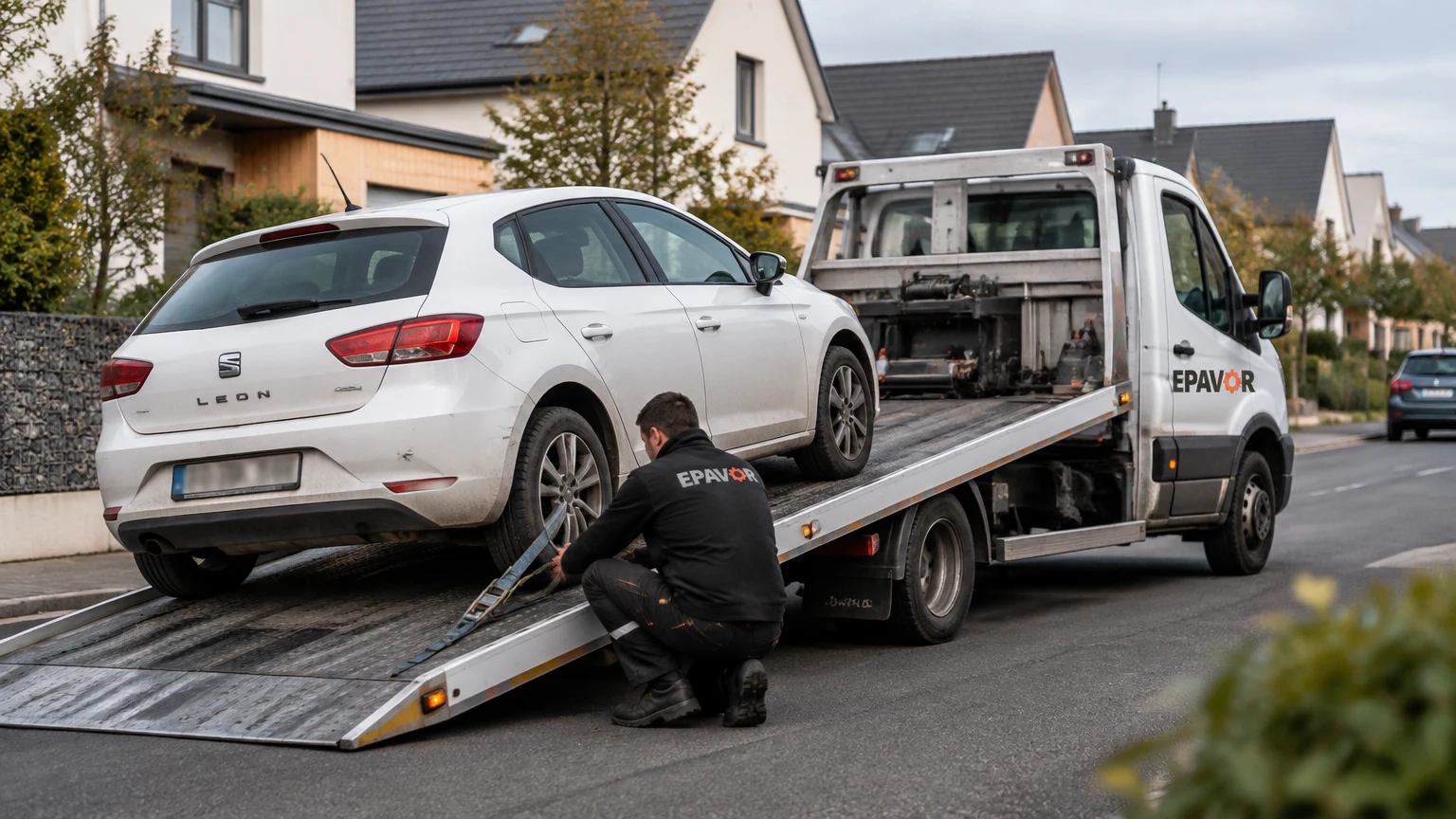 Illustration d’un enlèvement d’épave à Janzé avec une dépanneuse — service d’épaviste.
