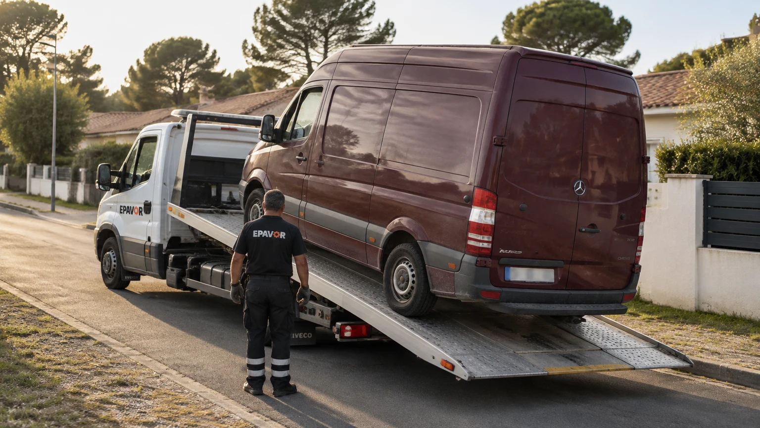 Illustration d’un enlèvement d’épave à Labenne avec une dépanneuse — service d’épaviste.