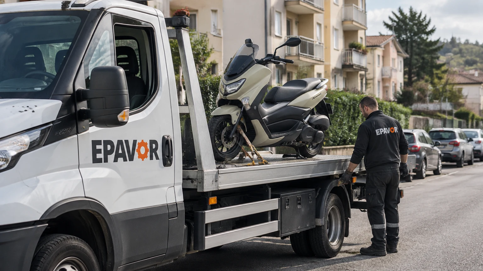 Illustration d’un enlèvement d’épave à Labruguière avec une dépanneuse — service d’épaviste.