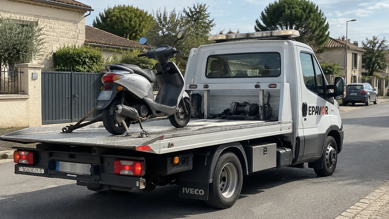 Illustration d’un enlèvement d’épave à Le Taillan-Médoc avec une dépanneuse — service d’épaviste.