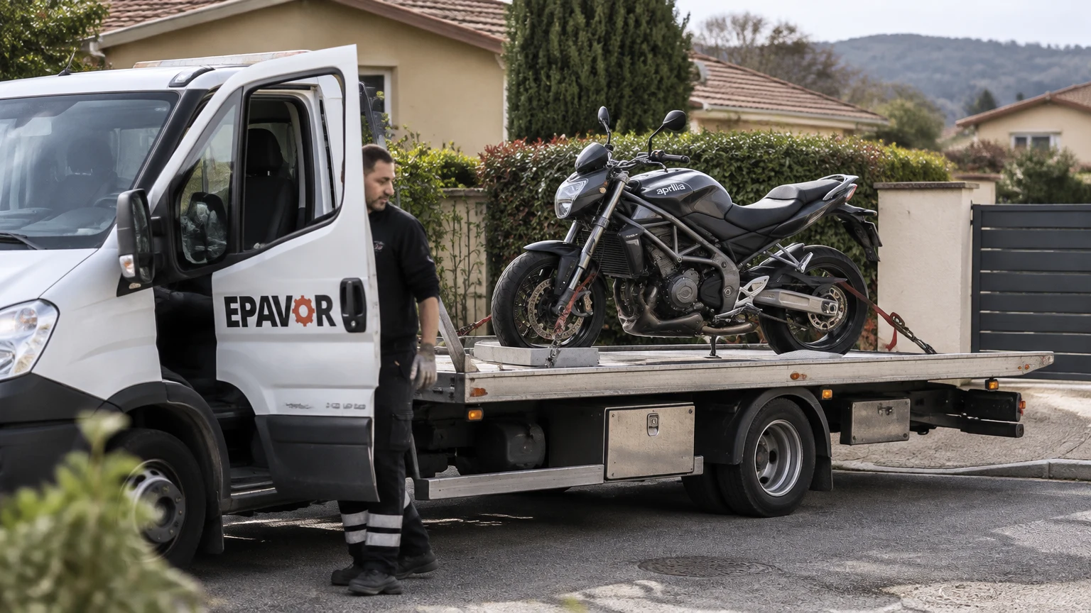 Illustration d’un enlèvement d’épave à Les Abrets avec une dépanneuse — service d’épaviste.
