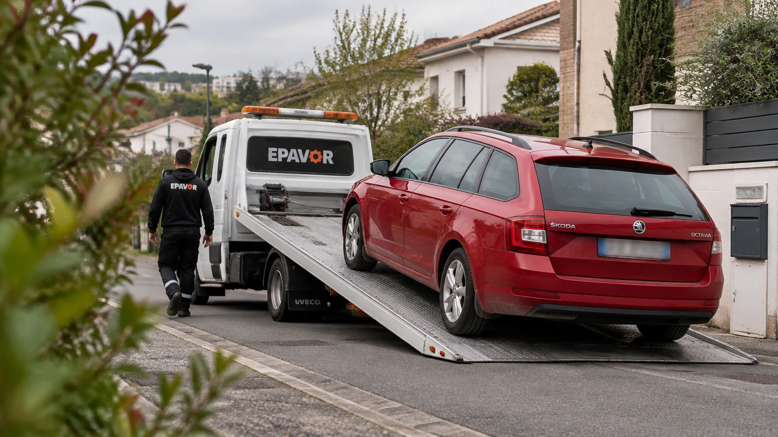 Illustration d’un enlèvement d’épave à Lormont avec une dépanneuse — service d’épaviste.