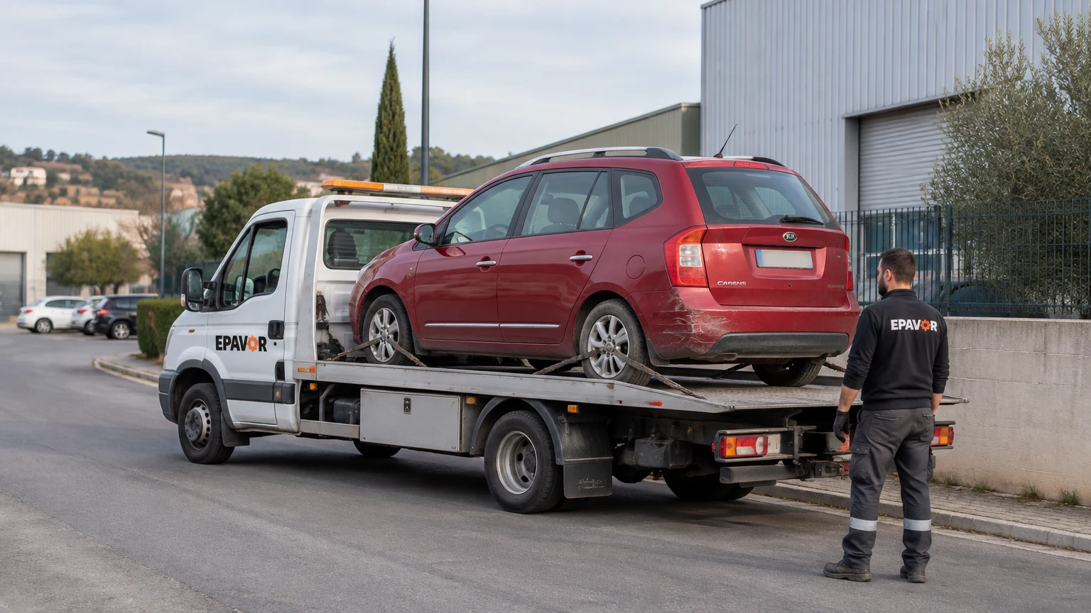 Illustration d’un enlèvement d’épave à Magalas avec une dépanneuse — service d’épaviste.