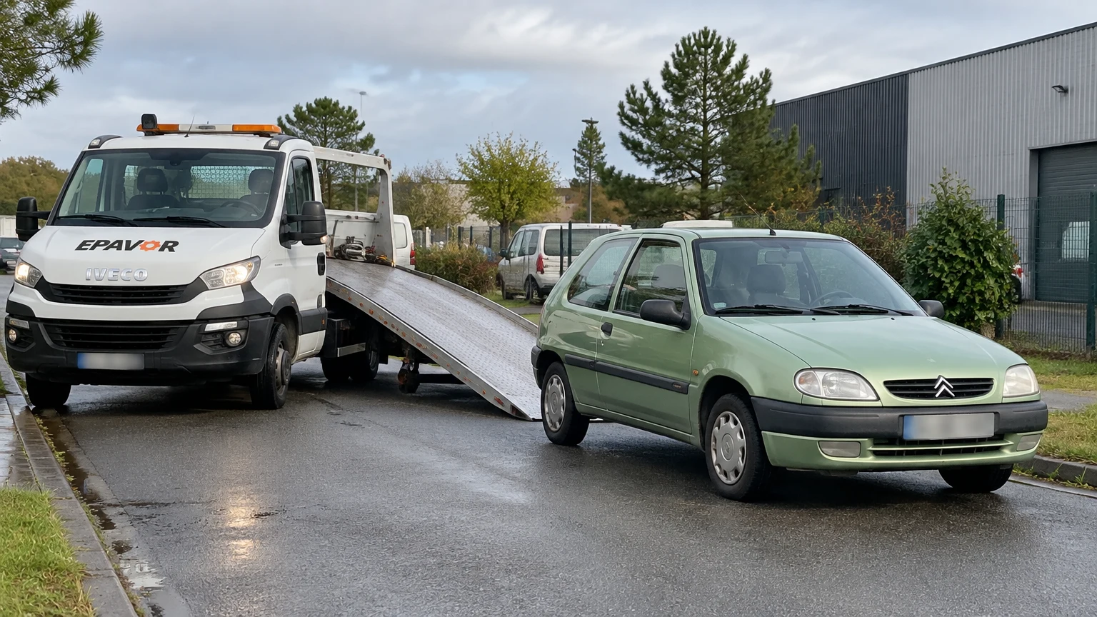 Illustration d’un enlèvement d’épave à Marcheprime avec une dépanneuse — service d’épaviste.