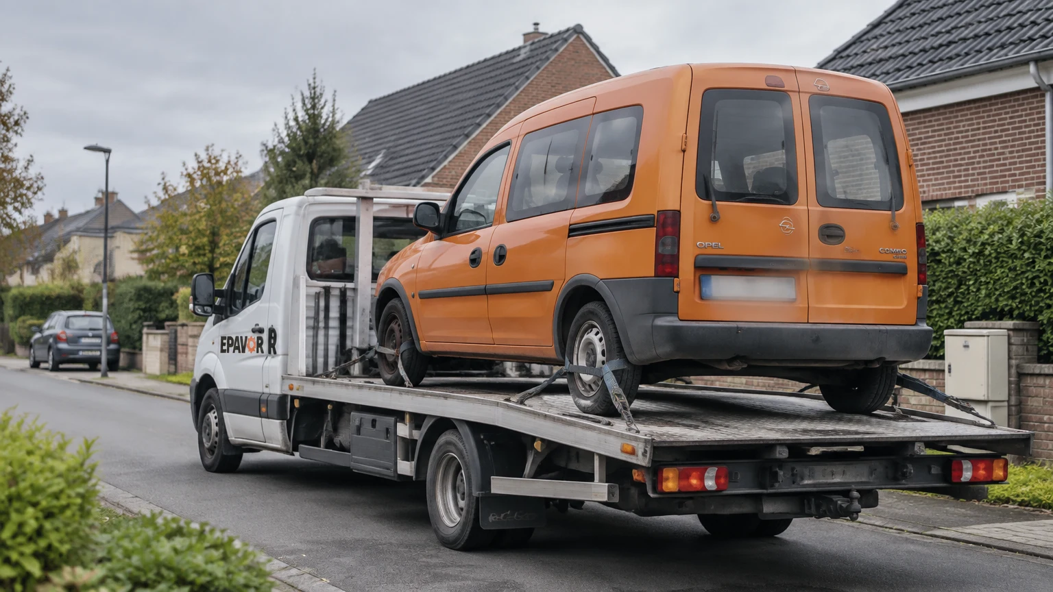 Illustration d’un enlèvement d’épave à Marchiennes avec une dépanneuse — service d’épaviste.