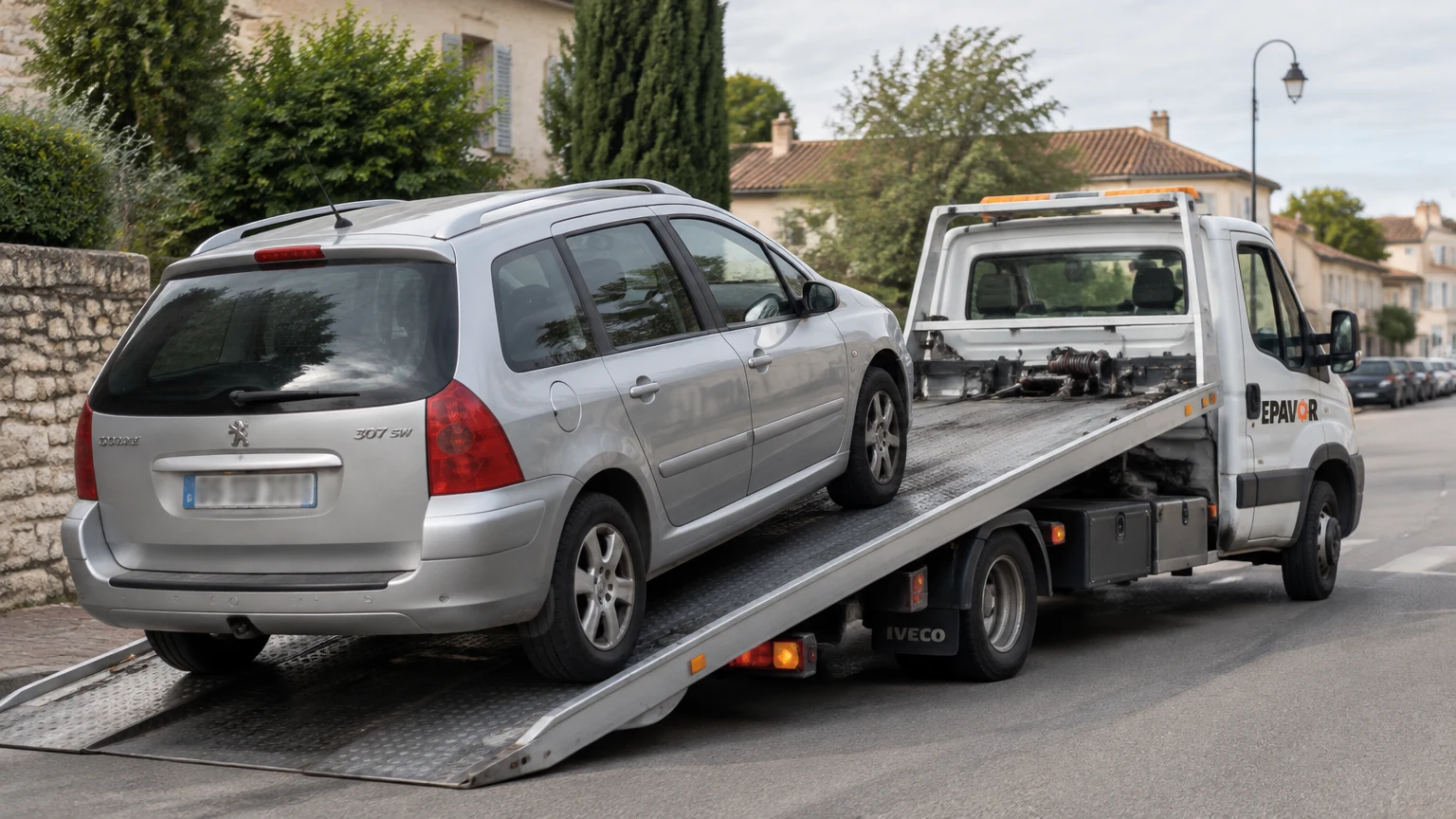 Illustration d’un enlèvement d’épave à Montboucher-sur-Jabron avec une dépanneuse — service d’épaviste.