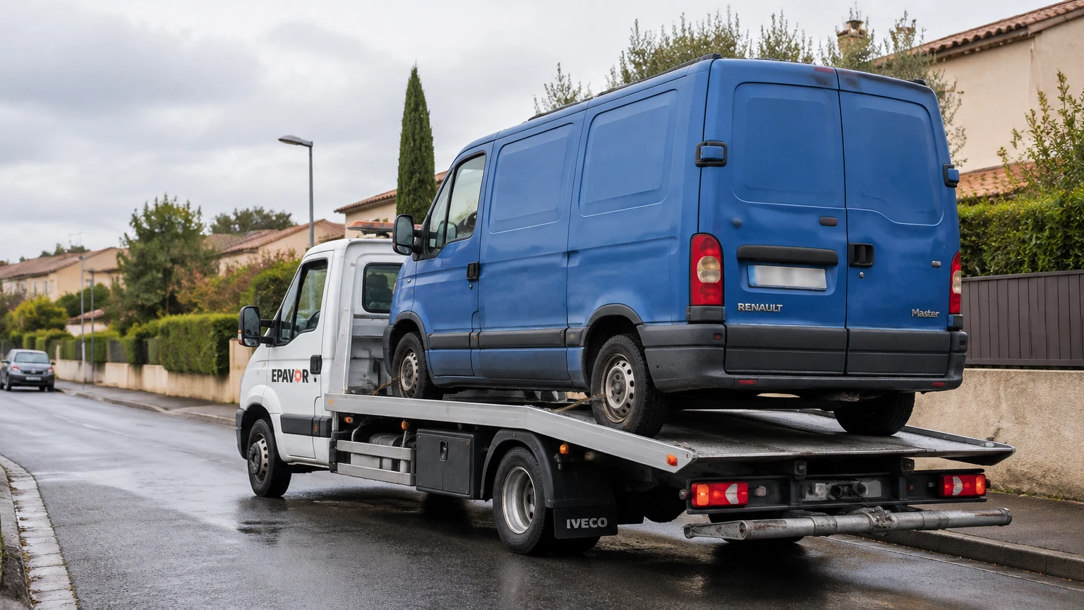 Illustration d’un enlèvement d’épave à Montrabé avec une dépanneuse — service d’épaviste.