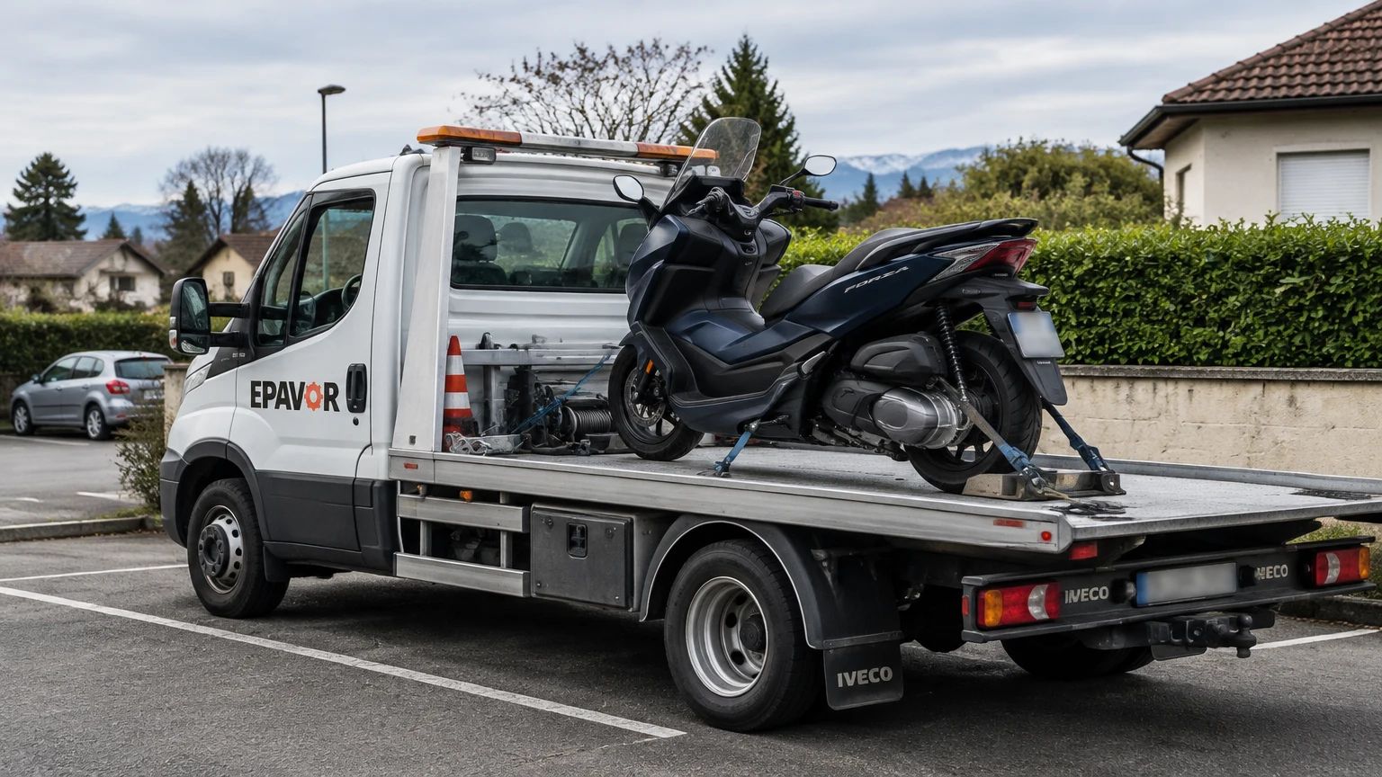 Illustration d’un enlèvement d’épave à Odos avec une dépanneuse — service d’épaviste.