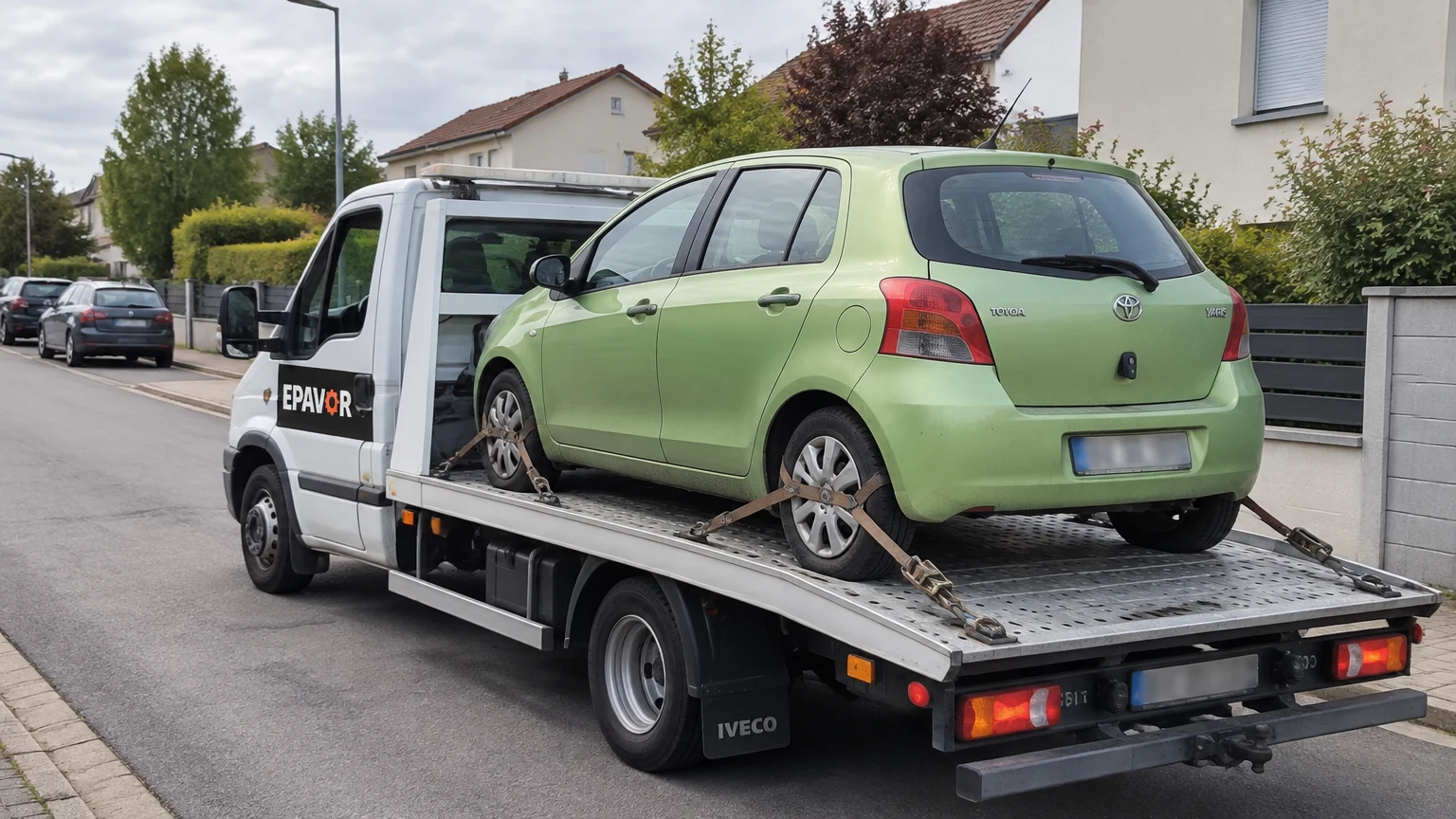 Illustration d’un enlèvement d’épave à Ostwald avec une dépanneuse — service d’épaviste.