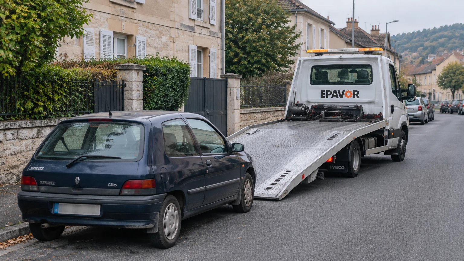 Illustration d’un enlèvement d’épave à Périgueux avec une dépanneuse — service d’épaviste.