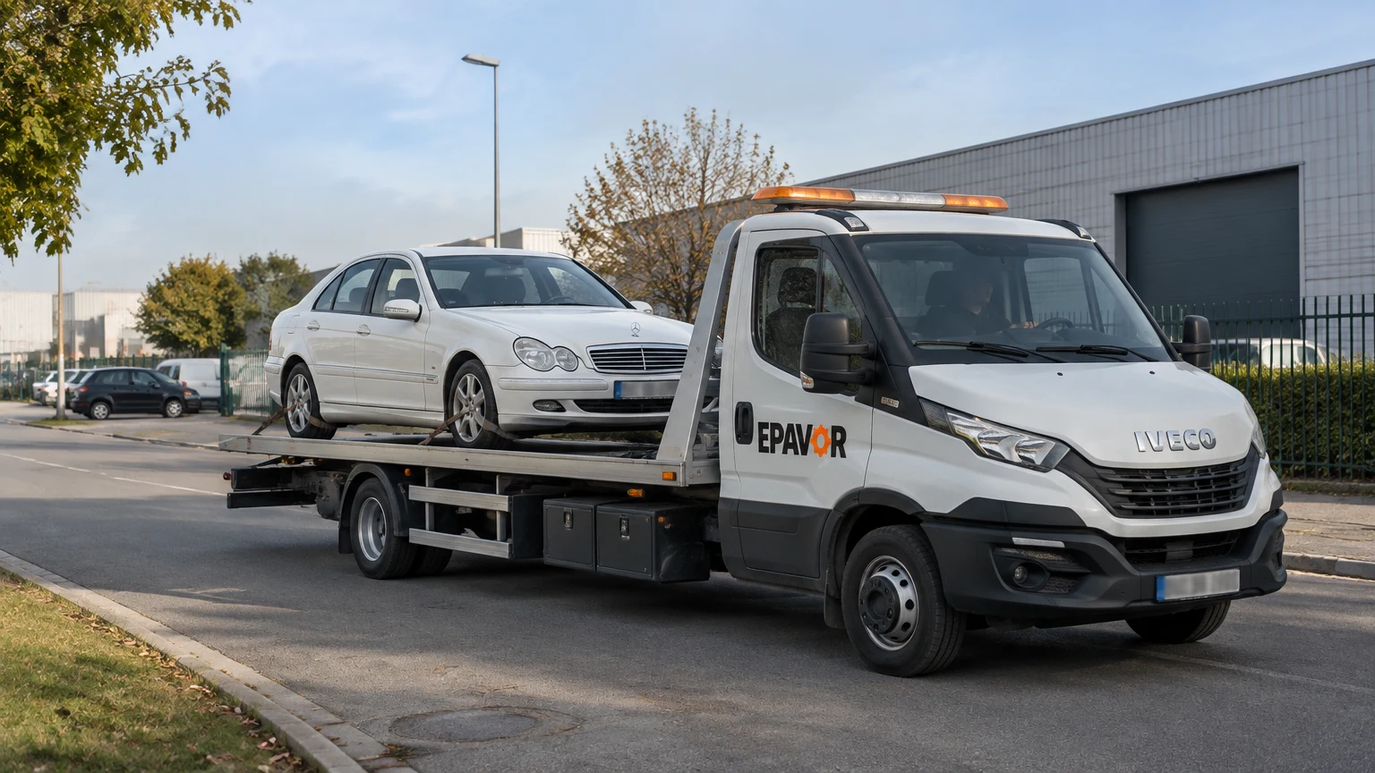 Illustration d’un enlèvement d’épave à Péronne avec une dépanneuse — service d’épaviste.