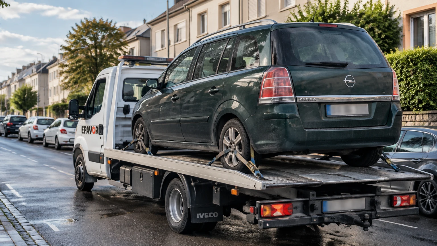 Illustration d’un enlèvement d’épave à Saint-Max avec une dépanneuse — service d’épaviste.