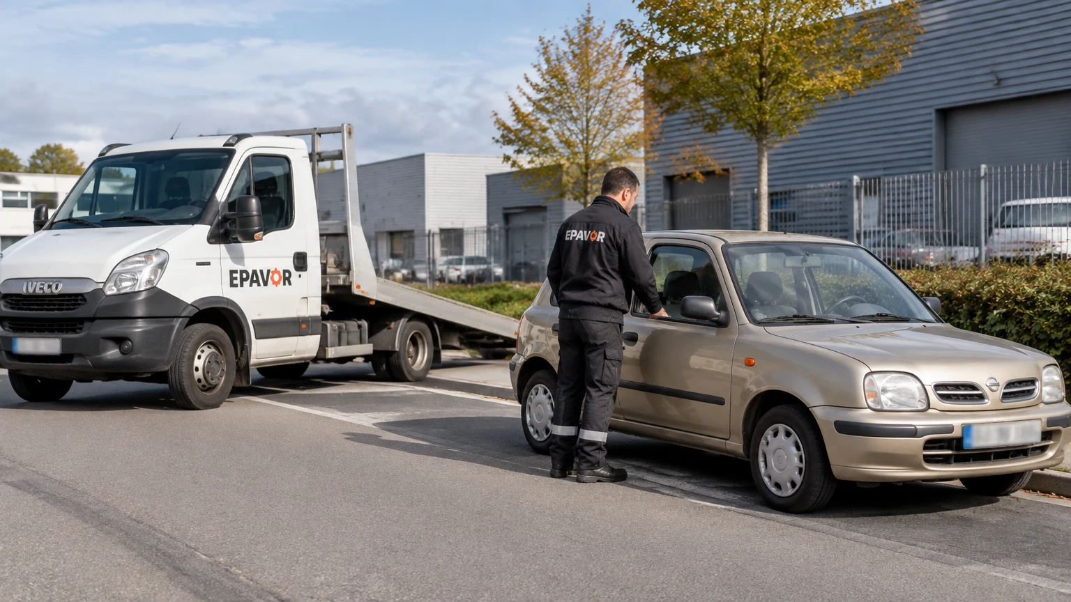 Illustration d’un enlèvement d’épave à Seclin avec une dépanneuse — service d’épaviste.