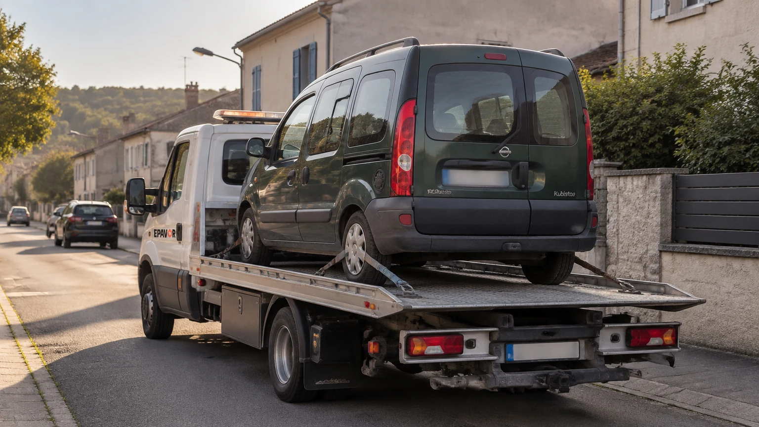Illustration d’un enlèvement d’épave à Sorèze avec une dépanneuse — service d’épaviste.