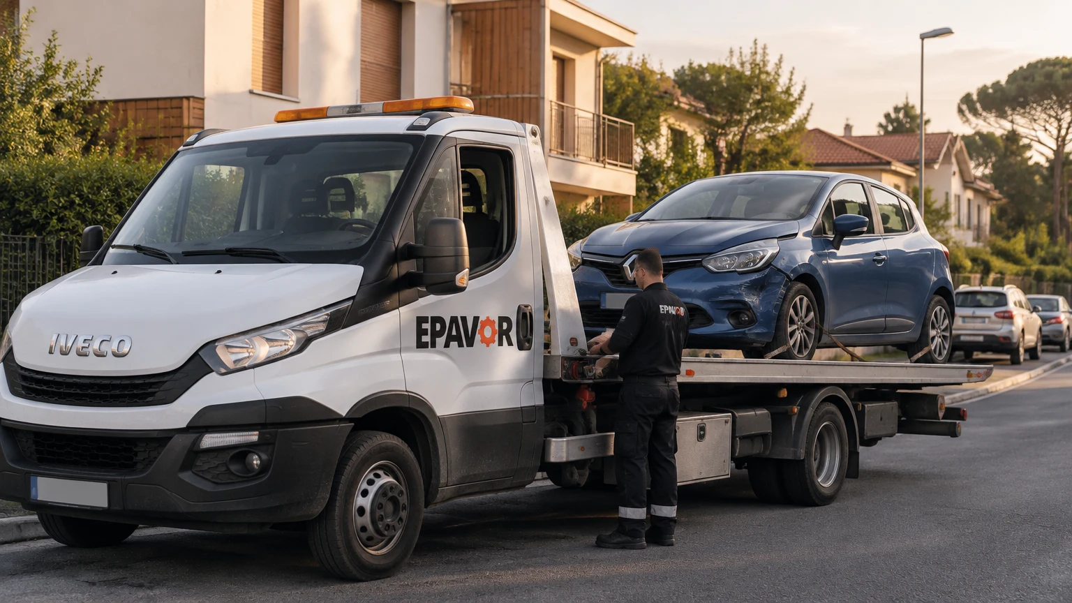 Illustration d’un enlèvement d’épave à Tosse avec une dépanneuse — service d’épaviste.