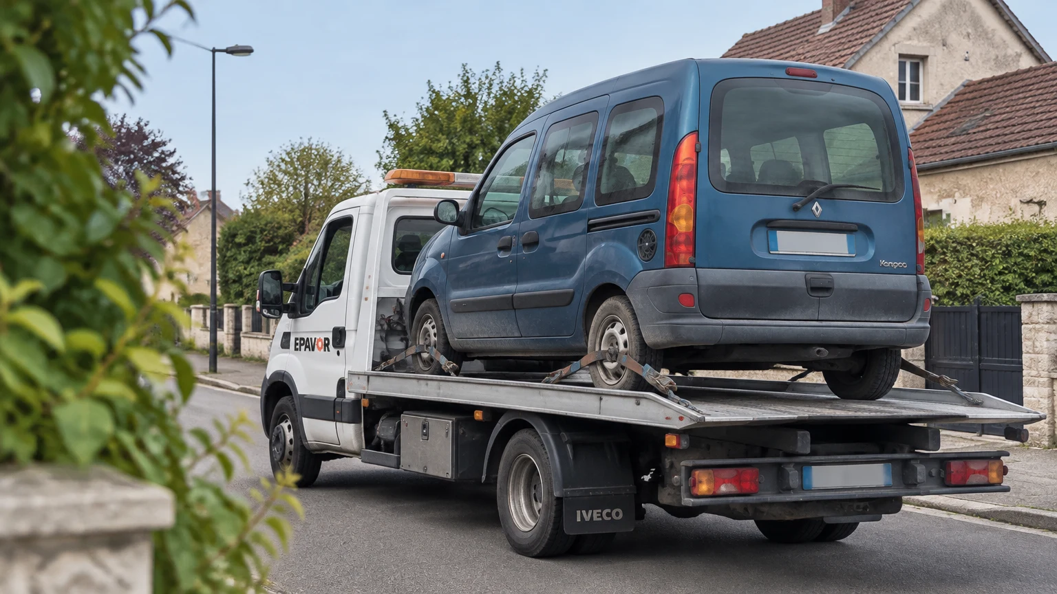 Illustration d’un enlèvement d’épave à Toucy avec une dépanneuse — service d’épaviste.
