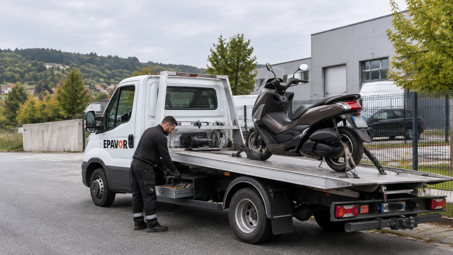 Illustration d’un enlèvement d’épave à Ussac avec une dépanneuse — service d’épaviste.