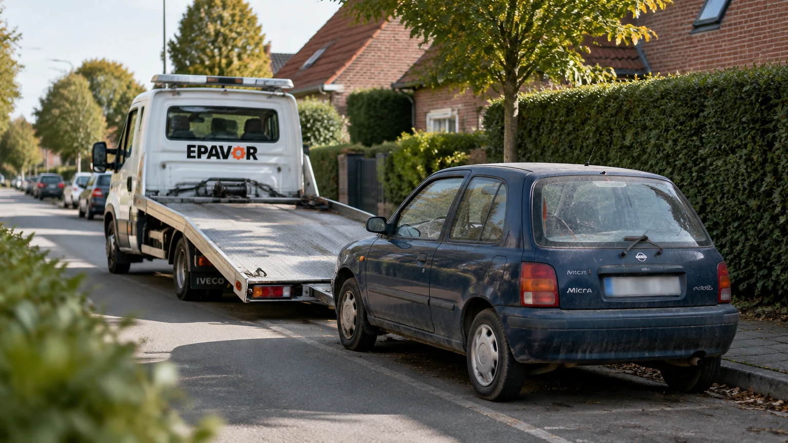 Illustration d’un enlèvement d’épave à Verlinghem avec une dépanneuse — service d’épaviste.