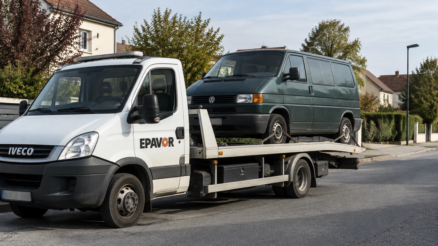Illustration d’un enlèvement d’épave à Villeneuve-sur-Yonne avec une dépanneuse — service d’épaviste.
